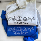 Game Day Sweatshirt, Embroidered Football Sweatshirt, Football Icon Sweatshirt, Custom Team Sweatshirt, Custom Football Shirt, Gameday Shirt