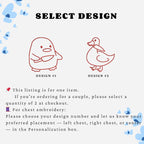Embroidered Duck Duck Goose Matching Hoodies for Couples or Besties - Custom His and Her Hoodie - 1st Anniversary Gift for Her