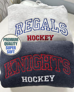 Custom Team Embroidered Sweatshirt/Hoodie, Sports Team Apparel, Custom Team Name, Custom Name and Number, Hockey/Soccer Hoodie, Game Day