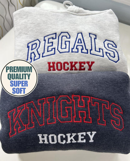 Custom Team Embroidered Sweatshirt/Hoodie, Sports Team Apparel, Custom Team Name, Custom Name and Number, Hockey/Soccer Hoodie, Game Day
