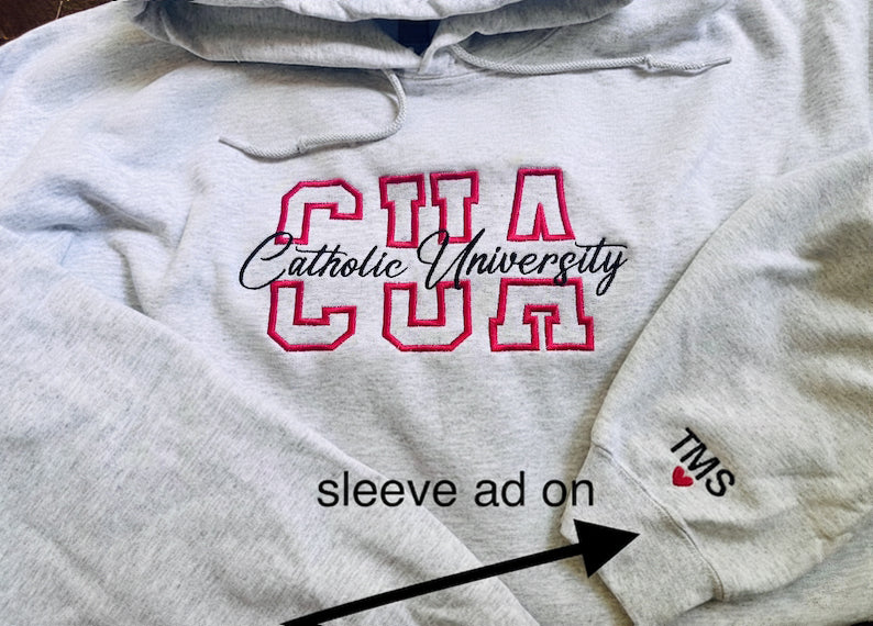 Embroidered Custom College Sweatshirt,School Spirit Personalized Shirt, College Apparel, Graduation Gift, Back To School, University Hoodie