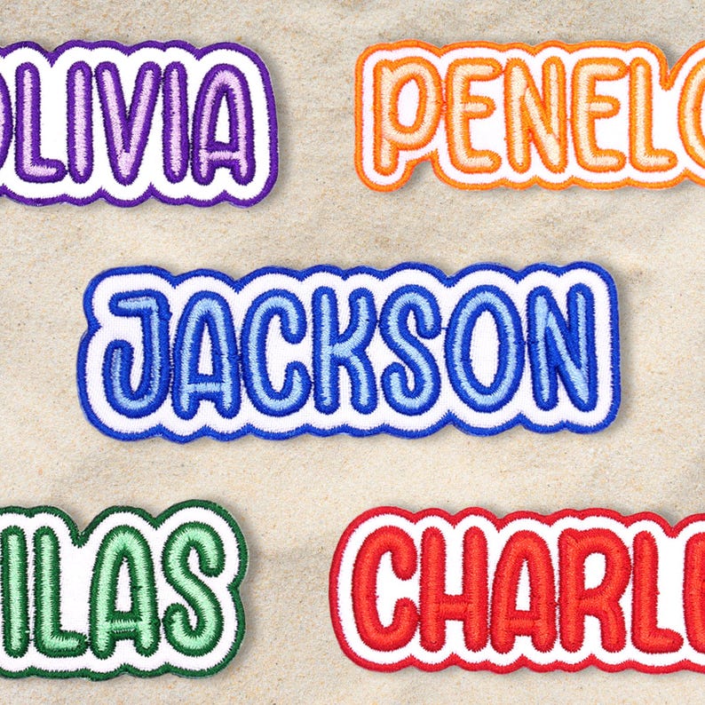 Custom Embroidered Name Patch Personalized Text Patches | Colorful Name Patch Iron-On or Sew-On | For Clothes, Uniforms, Bags