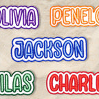 Custom Embroidered Name Patch Personalized Text Patches | Colorful Name Patch Iron-On or Sew-On | For Clothes, Uniforms, Bags