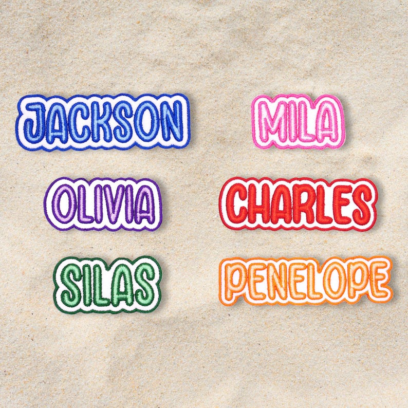 Custom Embroidered Name Patch Personalized Text Patches | Colorful Name Patch Iron-On or Sew-On | For Clothes, Uniforms, Bags