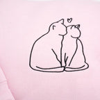 Custom Valentines Hoodie with Cat Love Embroidered - Matching Hoodies for Couples - Personalized Anniversary Sweatshirt - Engagement Gifts