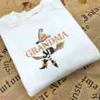 Grandma Halloween Embroidered Sweatshirt, Custom Grandma, Nana, Mimi Halloween Sweater with Grandkid' name on sleeves, Gift for Grandma