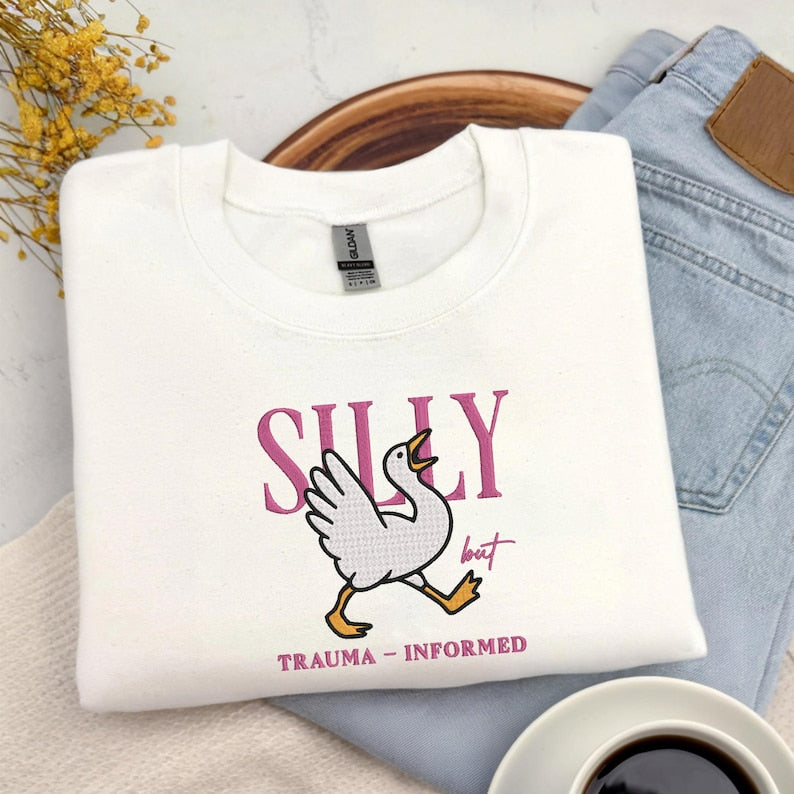Embroidered Social Worker Sweatshirt, Silly Goose Social Work Sweater, MSW Crisis Hoodie, LCSW Graduation Gift, School Social Worker Gift