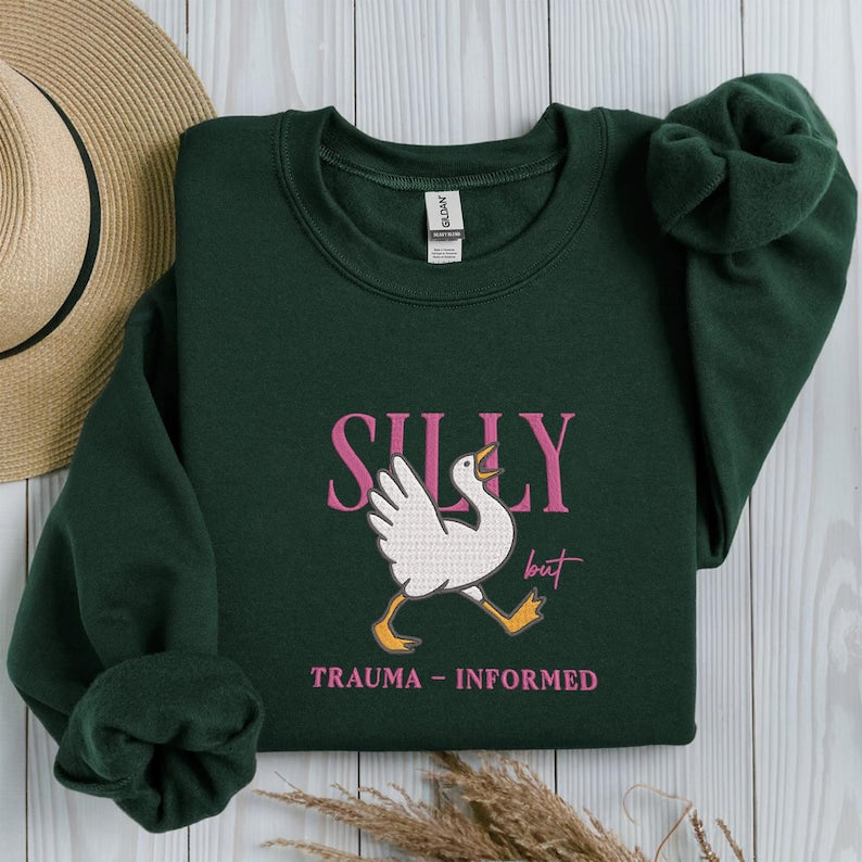 Embroidered Social Worker Sweatshirt, Silly Goose Social Work Sweater, MSW Crisis Hoodie, LCSW Graduation Gift, School Social Worker Gift