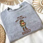 Embroidered The Only Squat I'm Doin' Is Diddly Sweatshirt, Cowboy Frog Sweatshirt, Western Gift, Lazy Gym Hoodie, Sarcastic Western, Diddly Squat