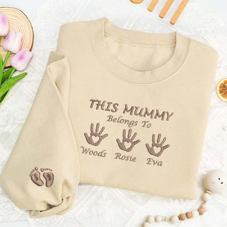 This Mummy Belongs Embroidery Sweatshirt, Custom Mama Embroidered Hoodie, Mummy Gift, Mothers Day Hoodie, Mum Birthday Gift