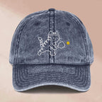Embroidered Vintage Cat Pickleball Hat Vintage Retro Adjustable Baseball Hat, Low Profile, Pickleball Gear and Gifts, Pickleball Lovers