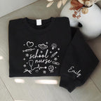 Embroidered School Nurse Sweatshirt, School Sweatshirt For Nurse, Cute School Nurse Hoodie, Back To School Hoodie School Nurses Gift Nurses Week