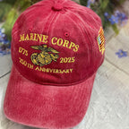 Marine Corps 250th Anniversary Denim Hat: Embroidered Military Cap il_794xN.7131702898_8hle.jpg?v=1759112610