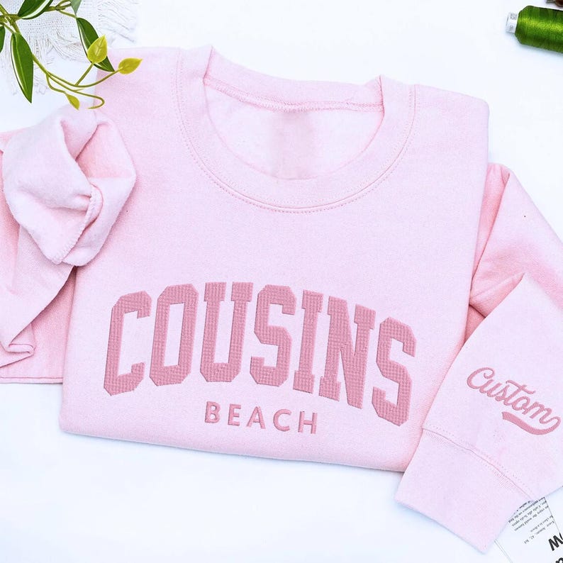 Cousins Beach Sweatshirt Custom Embroidered Crewneck, Summer Beach Trip Sweater, Cozy Coastal Vacation Outfit, Personalized Gift for Friends, Family & Cousins