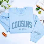 Cousins Beach Sweatshirt Custom Embroidered Crewneck, Summer Beach Trip Sweater, Cozy Coastal Vacation Outfit, Personalized Gift for Friends, Family & Cousins