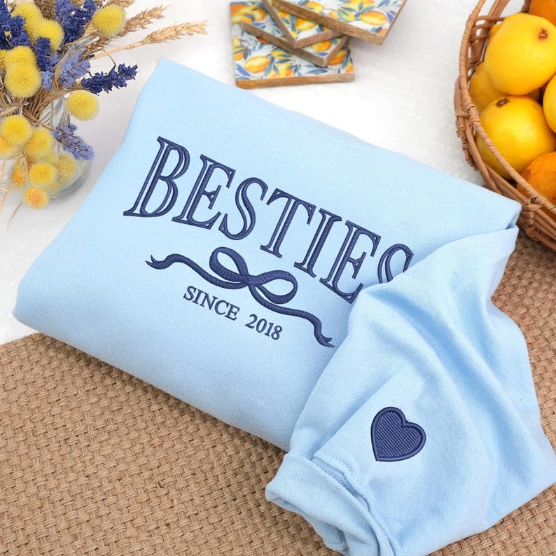 Matching Hoodies for Best Friends | Besties Embroidered Sweatshirts | Custom Girls Trip Hoodies | BFF Outfits | Soul Sister Gift