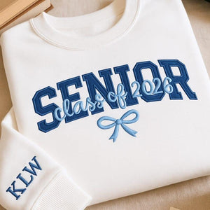 Custom Senior Embroidered Sweatshirt Class of 2026 with Name, Custom Graduation Gift for Her, Senior Girl Shirt