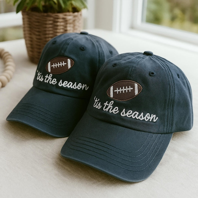Football Season Embroidered Vintage Washed Hat, Ti the Season Cap, Football Season Cap, Game Day Football Hat, Football Gift, Football Mom