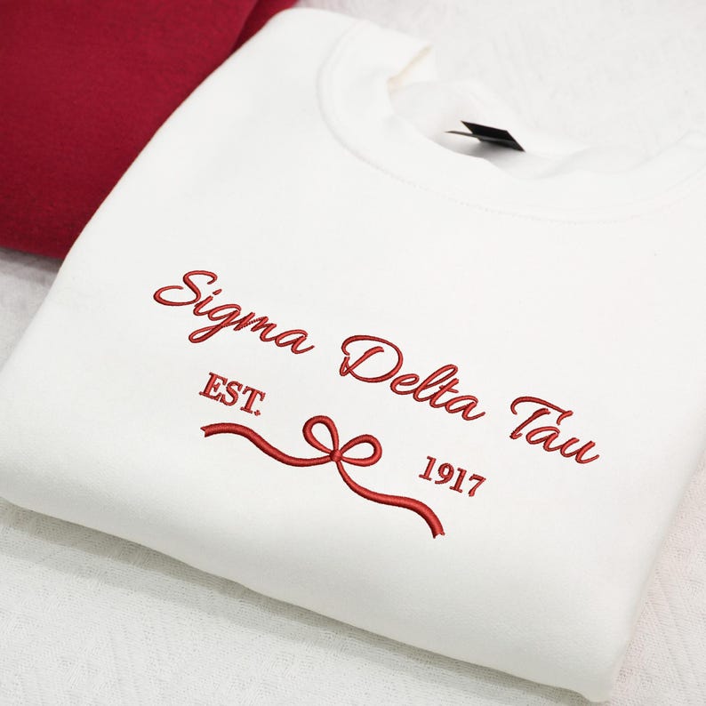 Custom Embroidered Sorority Sweatshirt - Girl's Trip 2026 Sweatshirt - Coquette Sorority Crewneck Besties Gifts For Her - Friendship Gifts