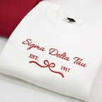 Custom Embroidered Sorority Sweatshirt - Girl's Trip 2026 Sweatshirt - Coquette Sorority Crewneck Besties Gifts For Her - Friendship Gifts