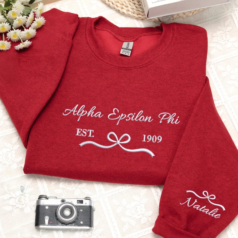 Custom Embroidered Sorority Sweatshirt - Girl's Trip 2026 Sweatshirt - Coquette Sorority Crewneck Besties Gifts For Her - Friendship Gifts