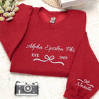Custom Embroidered Sorority Sweatshirt - Girl's Trip 2026 Sweatshirt - Coquette Sorority Crewneck Besties Gifts For Her - Friendship Gifts
