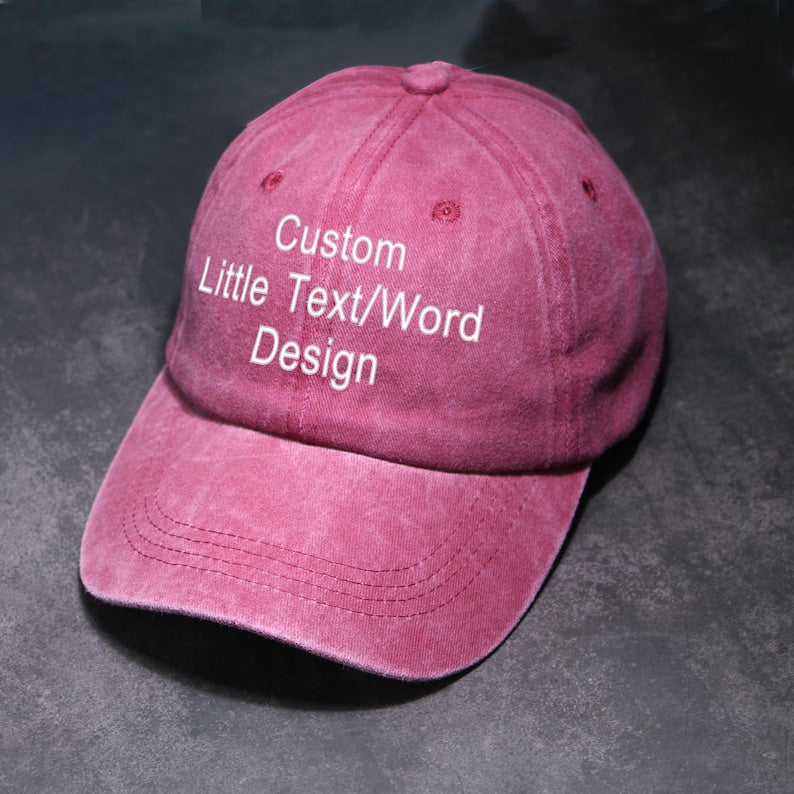 Custom Embroidered Baseball Cap Personalized Text or Word Adjustable Dad Hat, Unique Gift for Men and Women, Minimalist Vintage Style Unisex Cap, Customizable Everyday Fashion Accessory