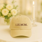 Custom Roman Numeral Embroidered Hat, Couples Matching Hat, Personalized Wedding Date Hat, Anniversary Gift for Him Her, Couple Hat