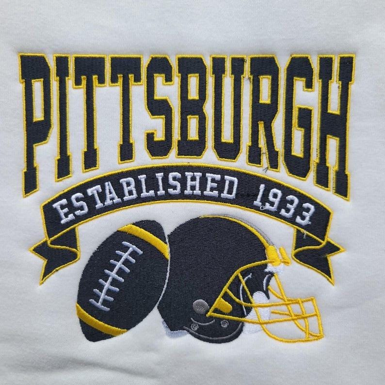 Custom Embroidered Football Sweatshirt | Retro Sports Team Crewneck | Fan Gift