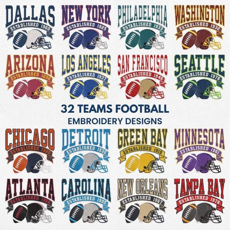 Custom Embroidered Football Sweatshirt | Retro Sports Team Crewneck | Fan Gift