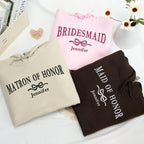 Embroidered Maid Of Honor Sweatshirt - Custom Bridesmaids Hoodie - Just Married Hoodie - Bachelorette Party Gift - Matron Of Honor Crewneck
