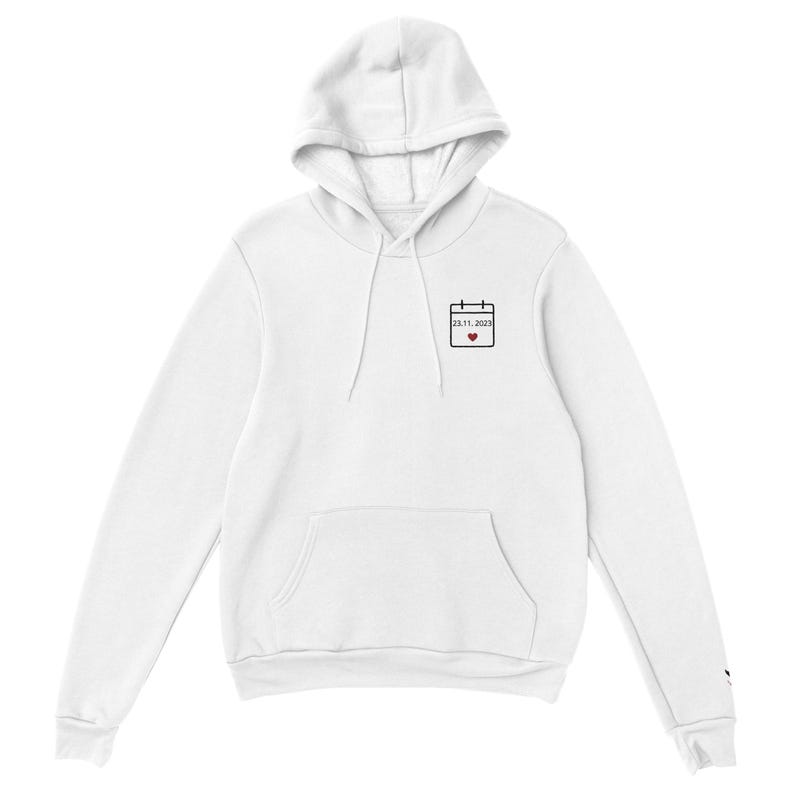 Personalized Embroidered Hoodie with Initials, Special Date & Heart | Custom Couple Sweatshirt | Meaningful Anniversary Gift