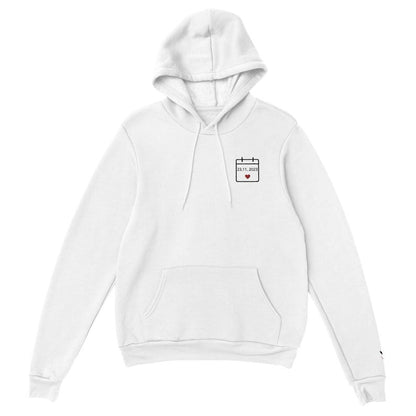 Personalized Embroidered Hoodie with Initials, Special Date & Heart | Custom Couple Sweatshirt | Meaningful Anniversary Gift