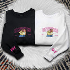 Custom Best Friend Hoodie, Personalized Embroidered Portrait from Photo, Matching Bestie Sweatshirt, Friendship Birthday Gifts, BFF Gifts