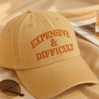 Embroidered Expensive & Difficult Washed Hat, Funny Women Trucker Cap, Sarcastic Wife Cap