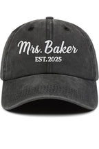 Personalized Embroidered Baseball Cap Custom Mr. & Mrs. Hat with EST. Year, Wedding Gift, Couple Hat, Newlywed Gift, Bride Groom Cap