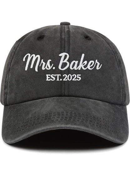 Personalized Embroidered Baseball Cap Custom Mr. & Mrs. Hat with EST. Year, Wedding Gift, Couple Hat, Newlywed Gift, Bride Groom Cap