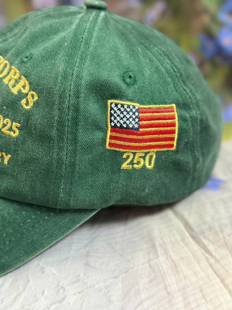 Marine Corps 250th Anniversary Denim Hat: Embroidered Military Cap il_794xN.7179665713_dree.jpg?v=1759112610