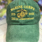 Marine Corps 250th Anniversary Denim Hat: Embroidered Military Cap il_794xN.7179665727_imfh.jpg?v=1759112625