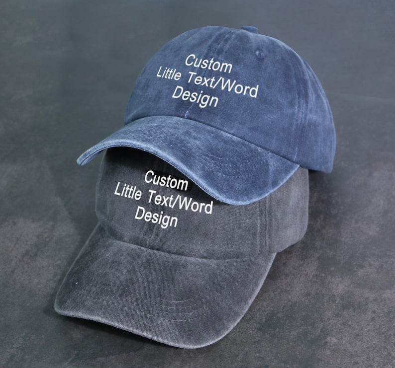Custom Embroidered Baseball Cap Personalized Text or Word Adjustable Dad Hat, Unique Gift for Men and Women, Minimalist Vintage Style Unisex Cap, Customizable Everyday Fashion Accessory
