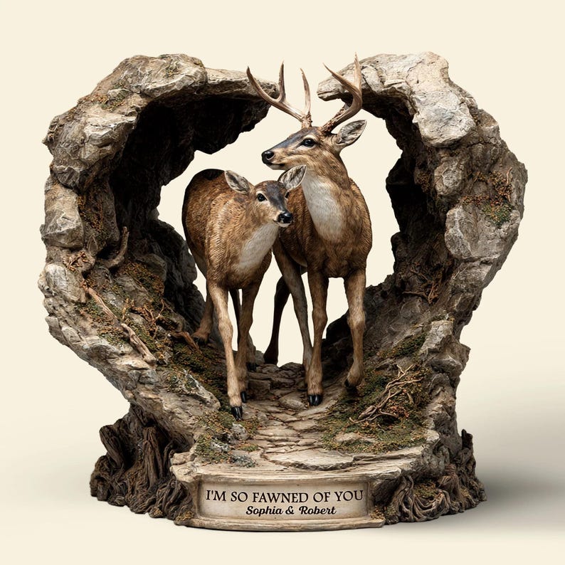 Personalized Deer Couple Shaped Acrylic Plaque, Custom Romantic Deer Plaque, Rustic Love Sign, Anniversary Gift For Couples il_794xN.7187984121_5mtr.jpg