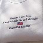 A True Patriot Charlie Kirk Embroidered Sweatshirt, Republican Sweater, Political Hoodie, Rest In Peace Charlie Kirk Sweatshirt, Turning Point USA Hoodie