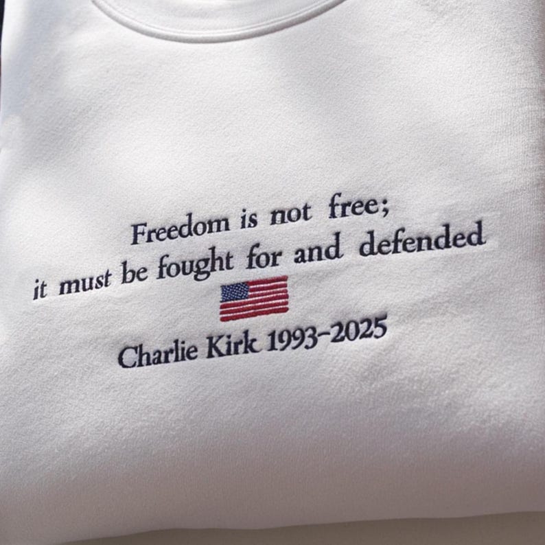 A True Patriot Charlie Kirk Embroidered Sweatshirt, Republican Sweater, Political Hoodie, Rest In Peace Charlie Kirk Sweatshirt, Turning Point USA Hoodie