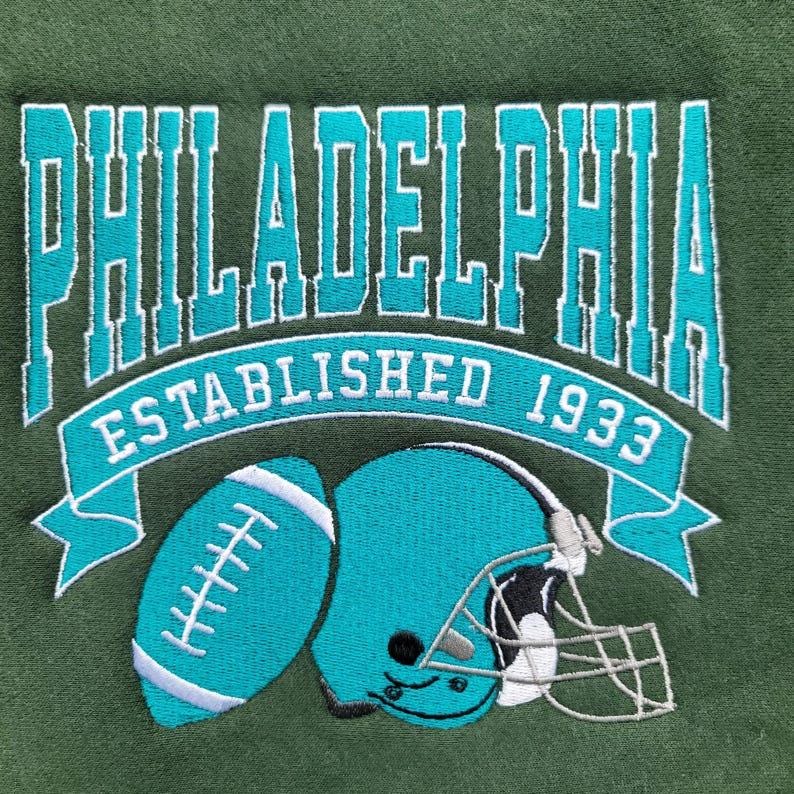Custom Embroidered Football Sweatshirt | Retro Sports Team Crewneck | Fan Gift
