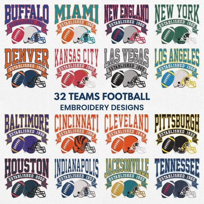 Custom Embroidered Football Sweatshirt | Retro Sports Team Crewneck | Fan Gift