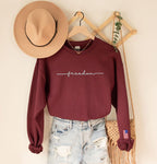 Freedom Embroidered Sweatshirt with USA Flag on Sleeve,Kirk's Legacy Sweater,Patriotic Embroidery Sweater,Justice for Charlie,American Pride