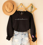 Freedom Embroidered Sweatshirt with USA Flag on Sleeve,Kirk's Legacy Sweater,Patriotic Embroidery Sweater,Justice for Charlie,American Pride