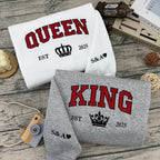 King Queen Sweatshirt, Couple Hoodies, Matching Hoodies, Couple Sweatshirt, Couples Gift, Gift For Couples, Valentine Sweatshirt