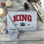 King Queen Sweatshirt, Couple Hoodies, Matching Hoodies, Couple Sweatshirt, Couples Gift, Gift For Couples, Valentine Sweatshirt