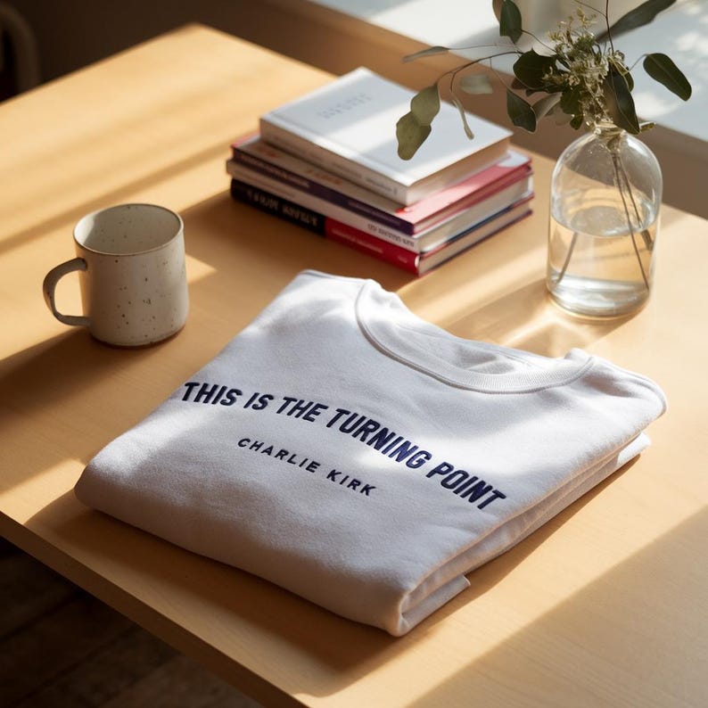 Embroidered Turning Point USA TShirt, Charlie Kirk Shirt, Rest in Peace Charlie Sweatshirt, Charlie Kirk Memorial T-Shirt, Republican Shirt